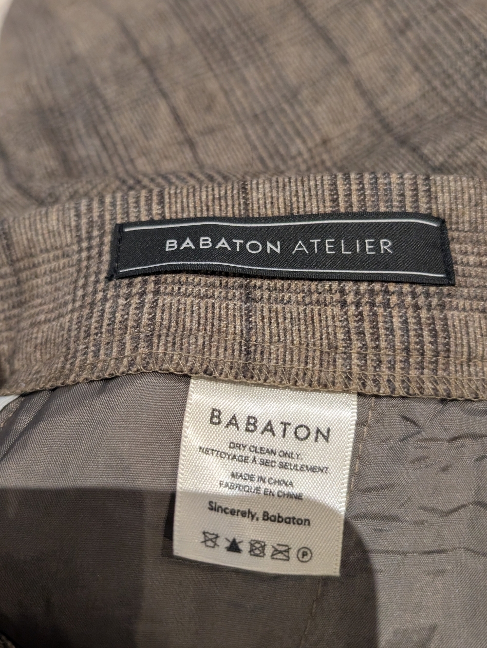Babaton Wool/Cashmere Atelier Pants - Plaid Cropped Trousers - Picture 6 of 7
